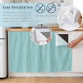 thumbnail image 4 of Modern Bohemia Cabinet Curtains 28"x51" Sink Skirt for Bathroom Kitchen, Solid Color Minimalist Linen Aqua Self Stick Adhesive Under Desk Covers Tall Laundry Cabinet Storage Organizer, 4 of 8