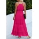 thumbnail image 3 of Vestido maxi sin mangas con tirantes finos PRETTYGARDEN color rosa oscuro talla M, 3 of 5