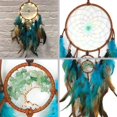 thumbnail image 4 of Dream catcher Blue with feathers and LED Fairy Lights Handmade, 4 of 5