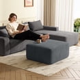 thumbnail image 3 of Oooh life Oversized Ottoman Bench for Bedroom, Footrest Ottoman & Accent Seat, Gray Corduroy Ottoman, Low Profile Ottoman Foot Rest, 3 of 7
