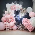 thumbnail image 2 of Kit de arco de guirnalda de globos rosa pastel de 106 piezas, juego de globos de fiesta de látex rosa claro de 5, 10, 12 y 18 pulgadas con tira de globos para bodas, cumpleaños, niñas y bebé, 2 of 5