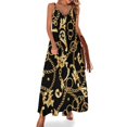 thumbnail image 1 of Vestido largo bohemio con cadenas doradas y estampado de joyas, estilo vintage, moda urbana, tirantes personalizados, talla grande, 1 of 7