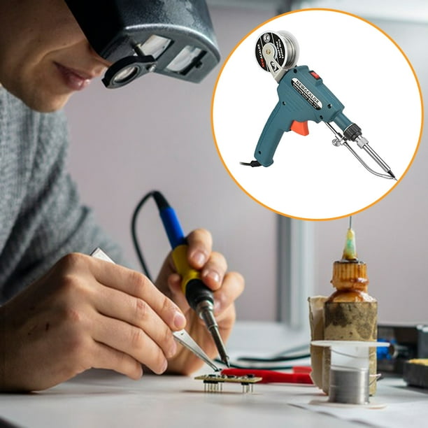 Pistola De Soldadura Automática Pistola de soldadura eléctrica de 60 W, herramienta de reparación de soldador de estaño con envío automático (verde UE)