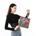 thumbnail image 4 of Bolso de mano con pintura de diamantes 5D, bolsa de almacenamiento de compras de lino DIY, organizador plegable Tmvgtek decoración de arte en el hogar, 4 of 9
