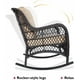 Outdoor Wicker Rocking Chair, Patio Rattan Rocker Chair with Cushions