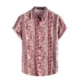 thumbnail image 3 of Camisas casuales hawaianas con estampado floral 3D para hombre, camisas de playa tropicales de manga corta con botones para hombre, camisas de manga masculina, 3 of 5