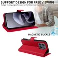 thumbnail image 4 of Étui Portefeuille pour Motorola MOTO G67 5G à Rabat avec Fentes pour Cartes, Support Magnétique et Sangle Rouge, 4 of 4