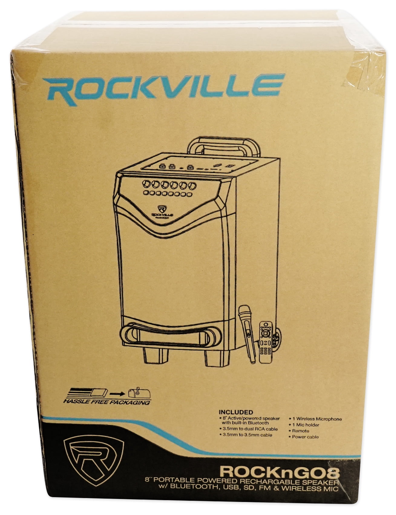 Rockville 8" Portable YouTube Bluetooth Karaoke Machine/System+(3) Microphones