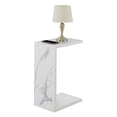 thumbnail image 3 of Home Square C End Table in Faux White Marble Wood - Set of 2, 3 of 5