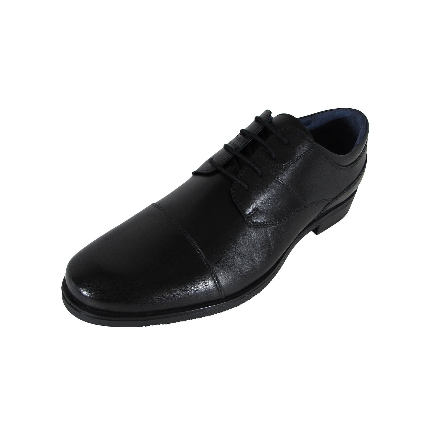 Am Shoes Mens Cap Toe Oxford Lace Up Shoes, Black - 10