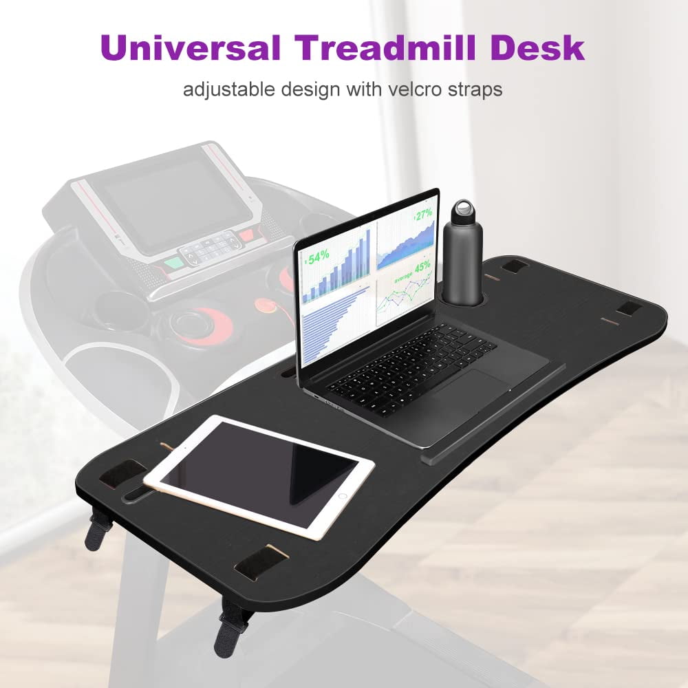 LUCKUP Treadmill Desk Attachment, Universal Walking Laptop Holder Desk 39" L x 15" W Ergonomic Platform Workstation for&nbsp;Treadmill with Cup Holder, Laptop/Tablet Stand, Black