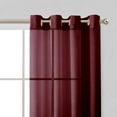 thumbnail image 5 of Dainty Home Malibu Textured Semi-Sheer Grommet Top Curtain Panel Pair, 108" x 84" In Burgundy, 5 of 10
