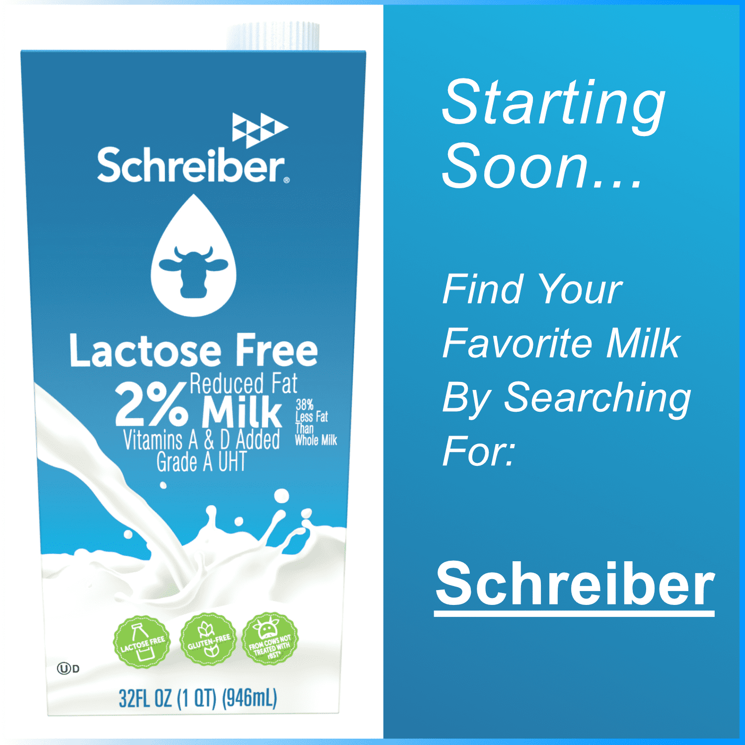 Natrel 2% Lactose-Free Shelf Stable Milk, 32 oz, 6 Pack