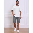 thumbnail image 2 of DARING DIVA Men's Knitted T-Shirts Short Sleeve Crew Neck Jacquard T-Shirt M White, 2 of 7
