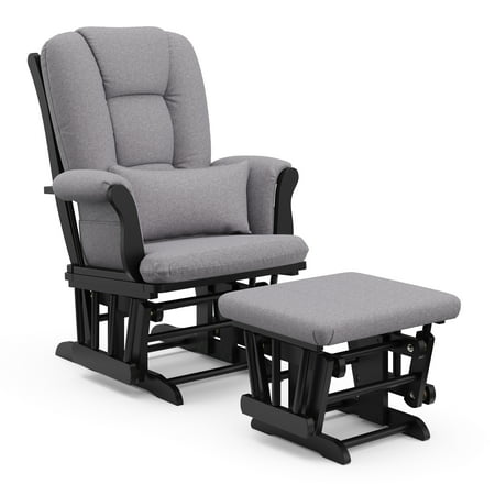 UPC: 0056927091874 | Storkcraft Tuscany Nursery Glider & Ottoman Black with Gray Swirl