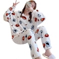 thumbnail image 1 of Thicken Plush Pajamas Set Long Sleeve Warming Sleepwear for Home Bedroom, 1 of 5