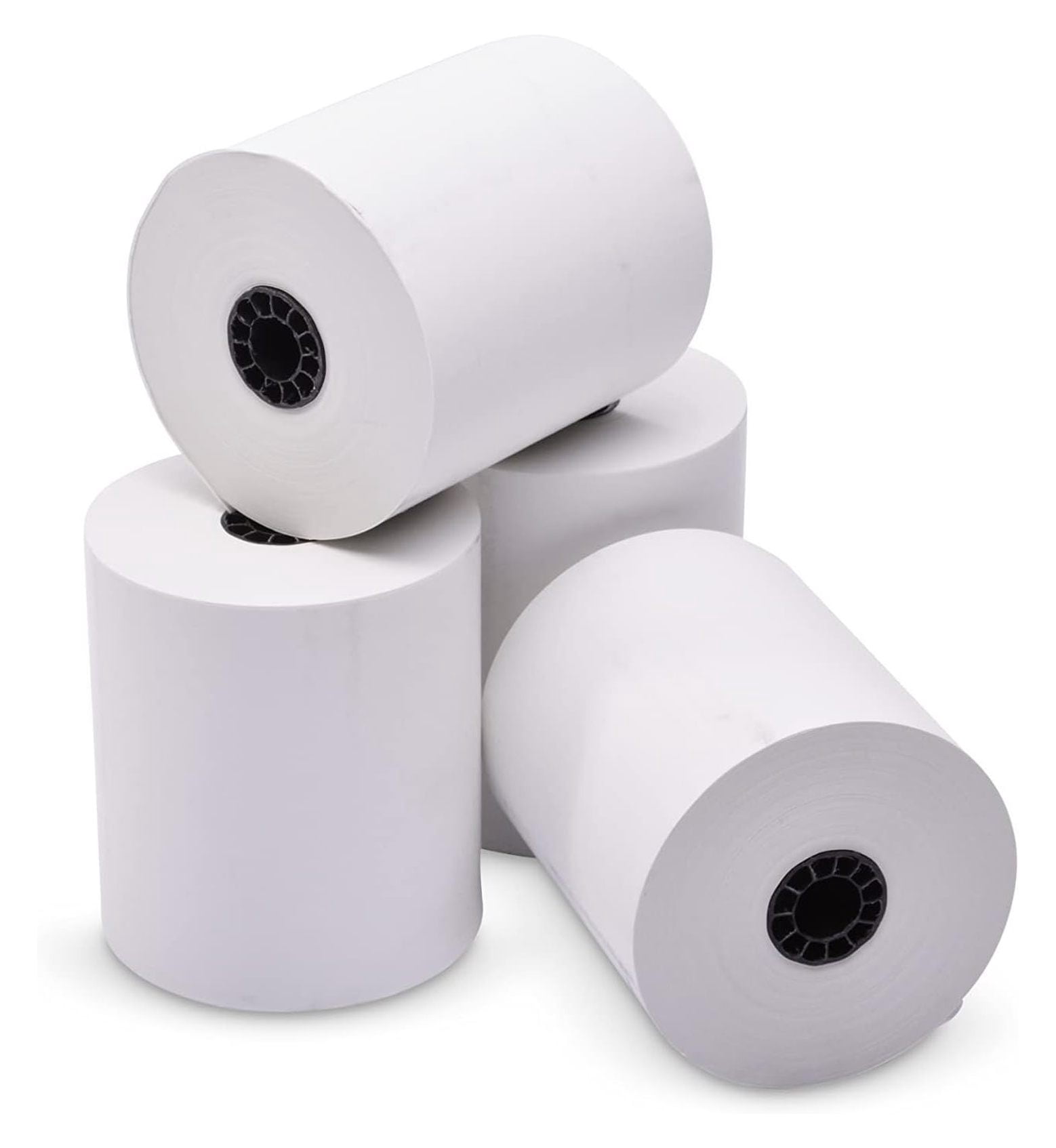 BuyRegisterRolls 3-Ply Carbonless Kitchen Printer Paper – 30 Rolls (3” X 65’), White/Canary/Pink, Includes 3 ERC 30/34/38 Ribbons