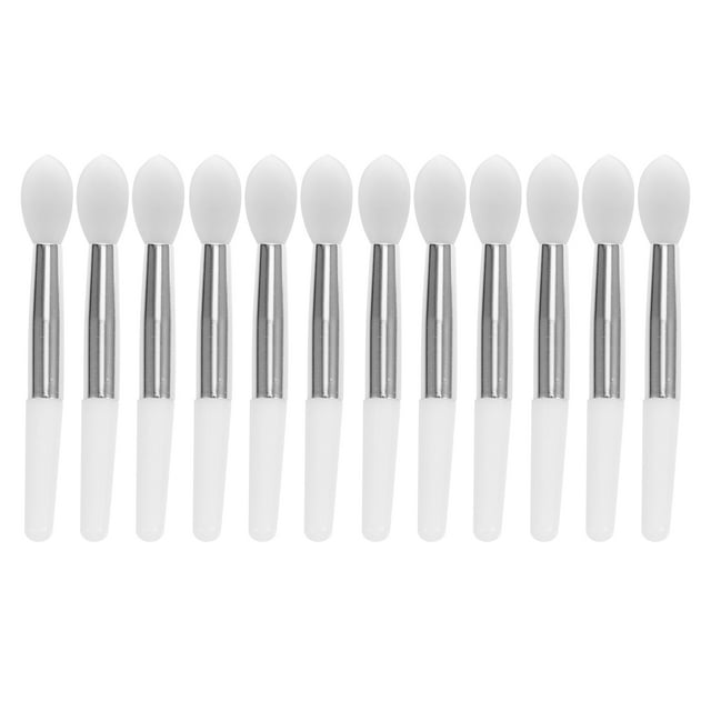 Shisuyan Applicator Cosmetic Brush White 12Pack Silicone Lip Brush With Cover