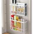 thumbnail image 5 of Cabinet Door Organizers, Metal Wrap Holders for Kitchen Organizers, Wall Door Mount Storage Basket,Kitchen Adhesive Hanging Basket for Foil Wrap, Cling Wrap, and Food Bags, Large-White, 5 of 7