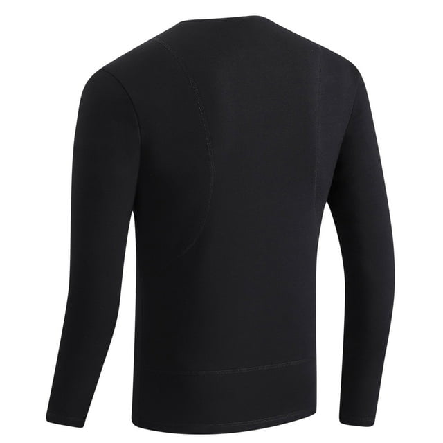 Agiferg Man Back Intelligent Fever Knitted Keep Warm Long Sleeve O Neck Heating Underwear Blouse Tops