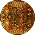 thumbnail image 1 of Ahgly Company Indoor Round Persian Yellow Traditional Area Rugs, 6' Round, 1 of 4