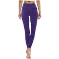 thumbnail image 4 of JJHGVB Stretchy Pants for Women High Waisted Leggings for Women's Leggings with Pockets Pants Womens Women Trousers Woman's Pants Woman Pants Purple 2XL, 4 of 8