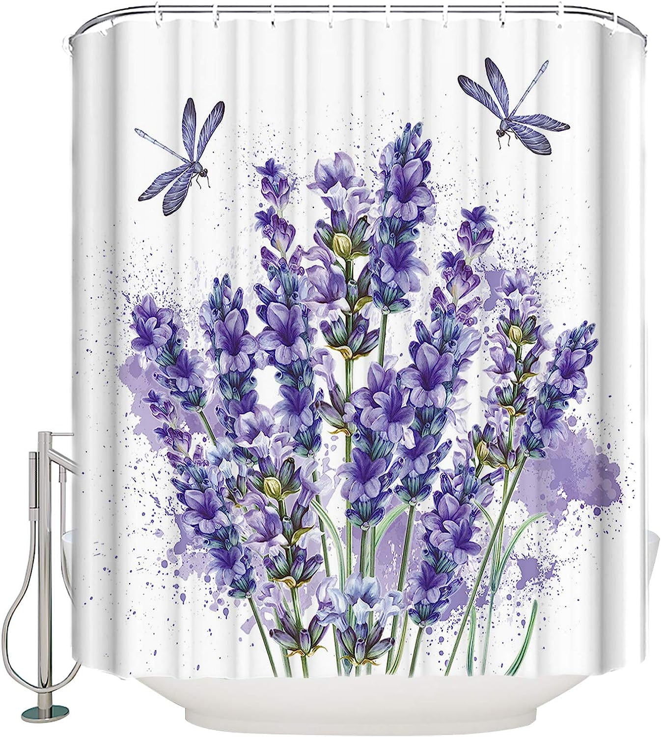 JOOCAR Lavender Shower Curtain 72x72 Inch, Shower Curtain Liner, Shower