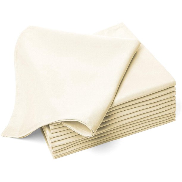 Oversize IVORY 10 Piece Cloth Dinner Table Napkins 20" Retail Price