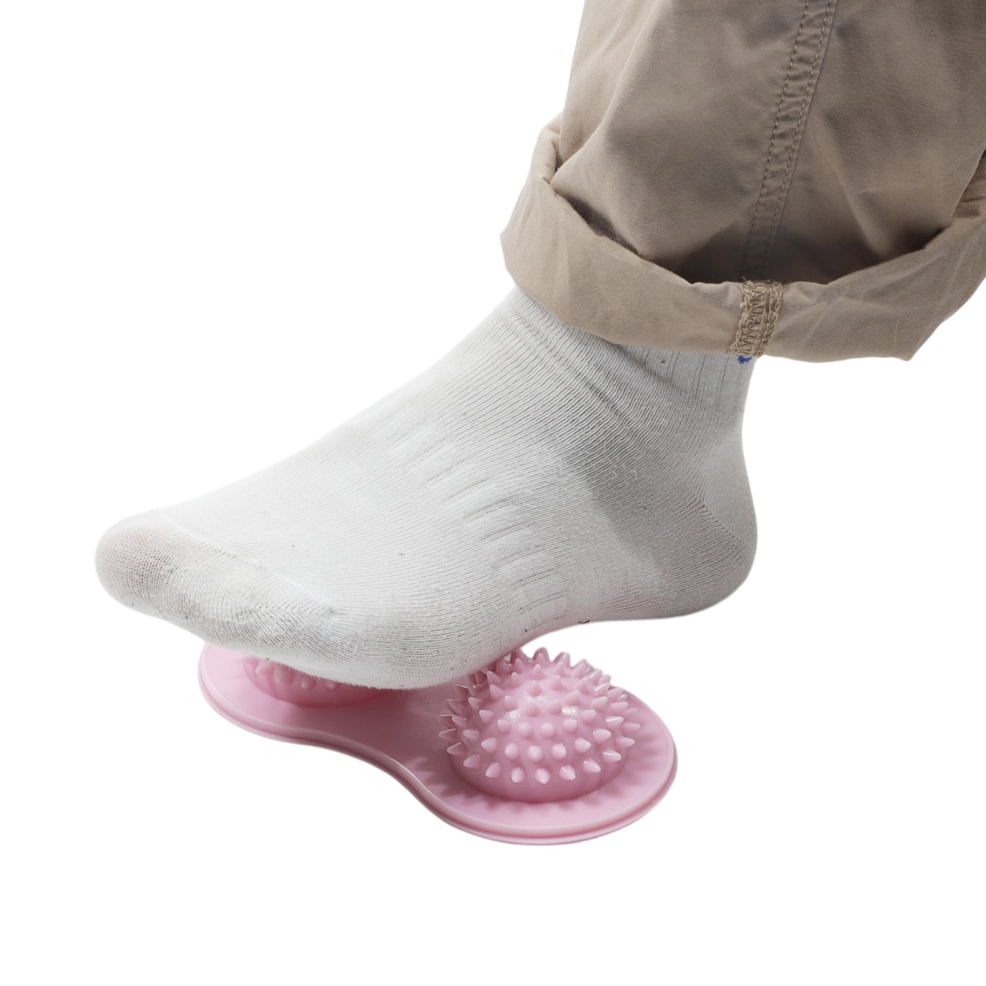 Unique Bargains Durable Useful 1 Pc Double Sphere Foot Massager for Home Pink