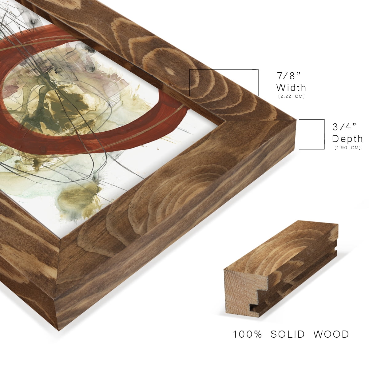 Rusted Loops II - Framed Print w/glass - Walnut