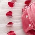 thumbnail image 6 of Okbabeha Baby Girl Valentines Day Outfits Halter Sleeveless Romper Dress Heart Print  one-piece  Bodysuit with Tutu Tulle Skirt Hem, 6 of 7