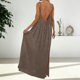 thumbnail image 5 of Vestido de Verano Casual de Mujer sin Mangas sin Espalda Sling Camiseta con Cuello Redondo, Vestido sin Mangas para las Mujeres Mini Sólido, 5 of 7