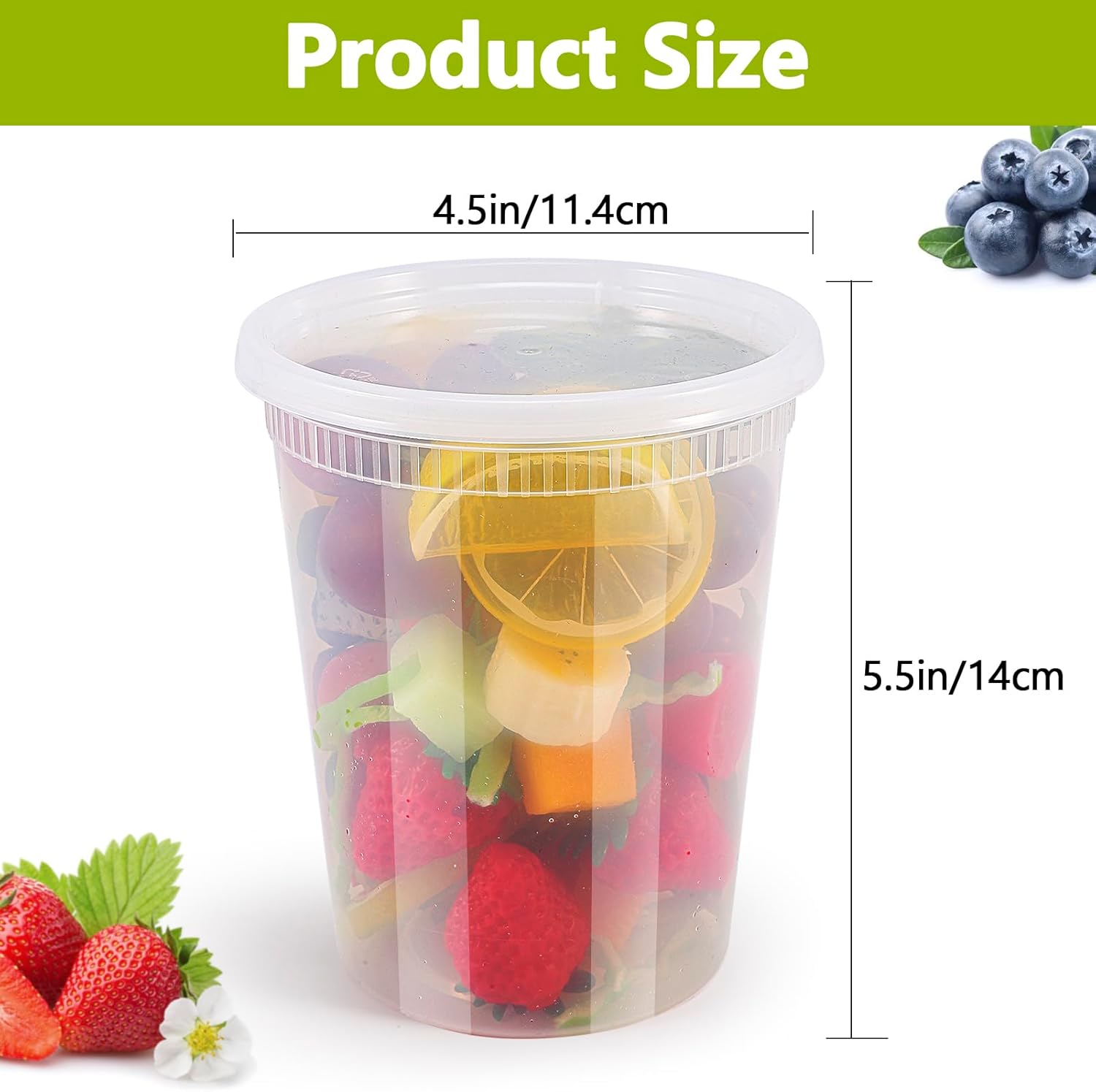 50 Pack Deli Containers with Lids,32oz Plastic Deli Food Storage Containers,Leak Proof Clear Soup Containers With Airtight Lids,Meal Prep Containers,Microwave Dishwasher Freezer Safe