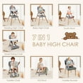 thumbnail image 5 of LINLUX Wood Baby High Chair, 7 in 1 Convertible Highchair, Infant Feeding Chair, Toddler Chair Gray, 5 of 14