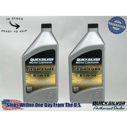 Quicksilver OEM SAE 85W90 Extreme Perf Gear Oil Quarts 92-8M0111677 2 Pack