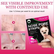 Pegciz Nose Pore Strips, Deep Cleansing Blackhead Remover Strips, 90 Count