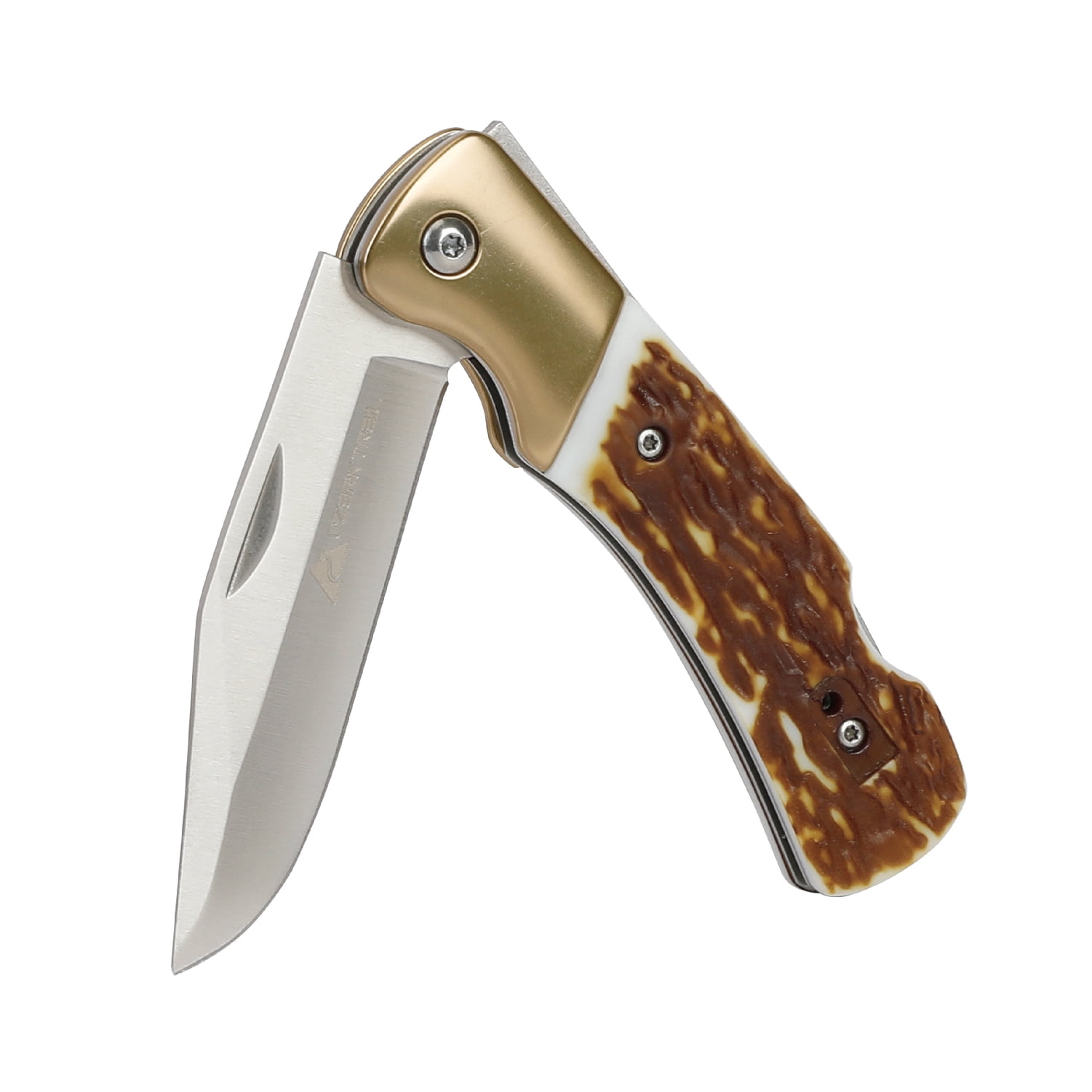 Ozark Trail 7.5-inch Lock-Back Folding Knife with Stag Handle