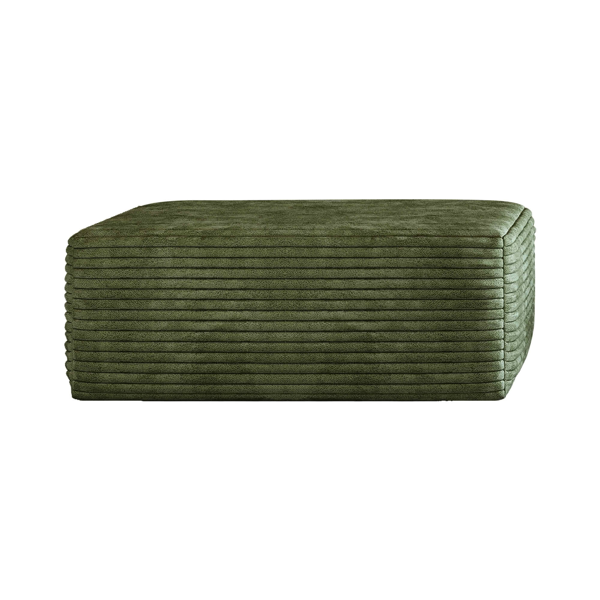 MAYEERTY 37.40" Sofa Ottoman, No‑Assembly Required Plush Corduroy Footrest, Compression‑Packed Sponge Ottoman for Living Room Leisure Area
