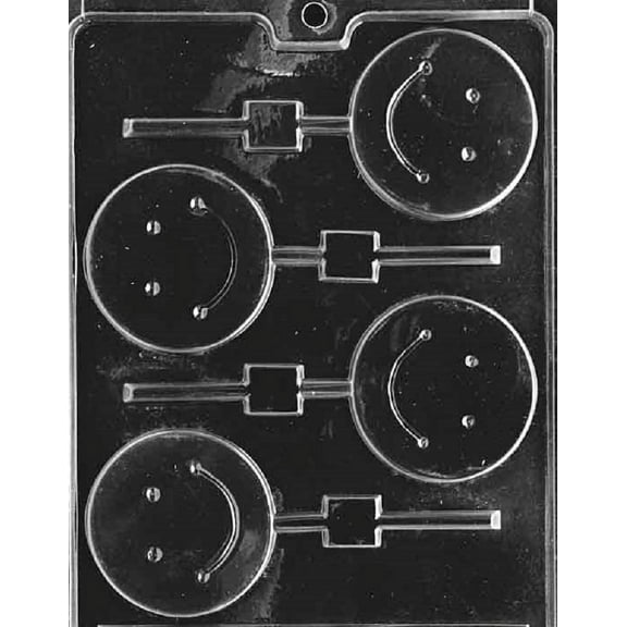 Grandmama's Goodies K004 Smile Smiley Face Lollipop Chocolate Candy Soap Mold with Exclusive Molding Instructions