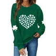 thumbnail image 3 of HAiming St Patty's Day Green Sweatshirt Women Casual Oversize Long Sleeve Shamrock Graphic Tunic Pullover Tops, 3 of 6