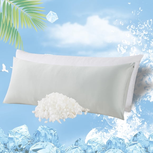 Almohada corporal viscoelástica WhatsBedding, funda refrescante, color gris hielo