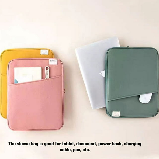 Maoww Tablet Sleeve Bag Laptop Pouch Soft Computer Handbag Notebook Keyboard Storage Zipper Closure Mouse Organizer Business Pink 13.3-14inch