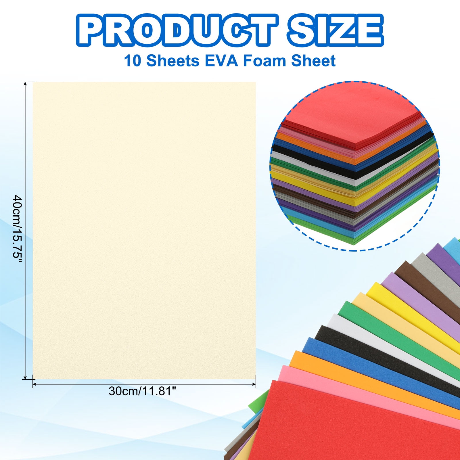 Uxcell 10Pcs Beige EVA Foam Sheets, 15.7 x 11.8 Inches 1mm Thick Foam Sheets for Crafts