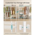 thumbnail image 5 of SONGMICS Heavy-Duty Clothes Rack, Extendable Garment Rack, Portable Closet with Adjustable Mesh Shelves and Hanging Rails, Hooks, White, 5 of 5