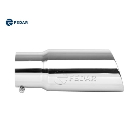 Fedar Inlet 5 Outlet 6 inch Rolled End Angle Cut Truck Exhaust Tip Tail Pipe Tailpipe