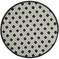 thumbnail image 2 of Nourison Aloha Indoor/Outdoor Geometric Modern Black White 4' x round Area Rug, (4' Round), 2 of 9