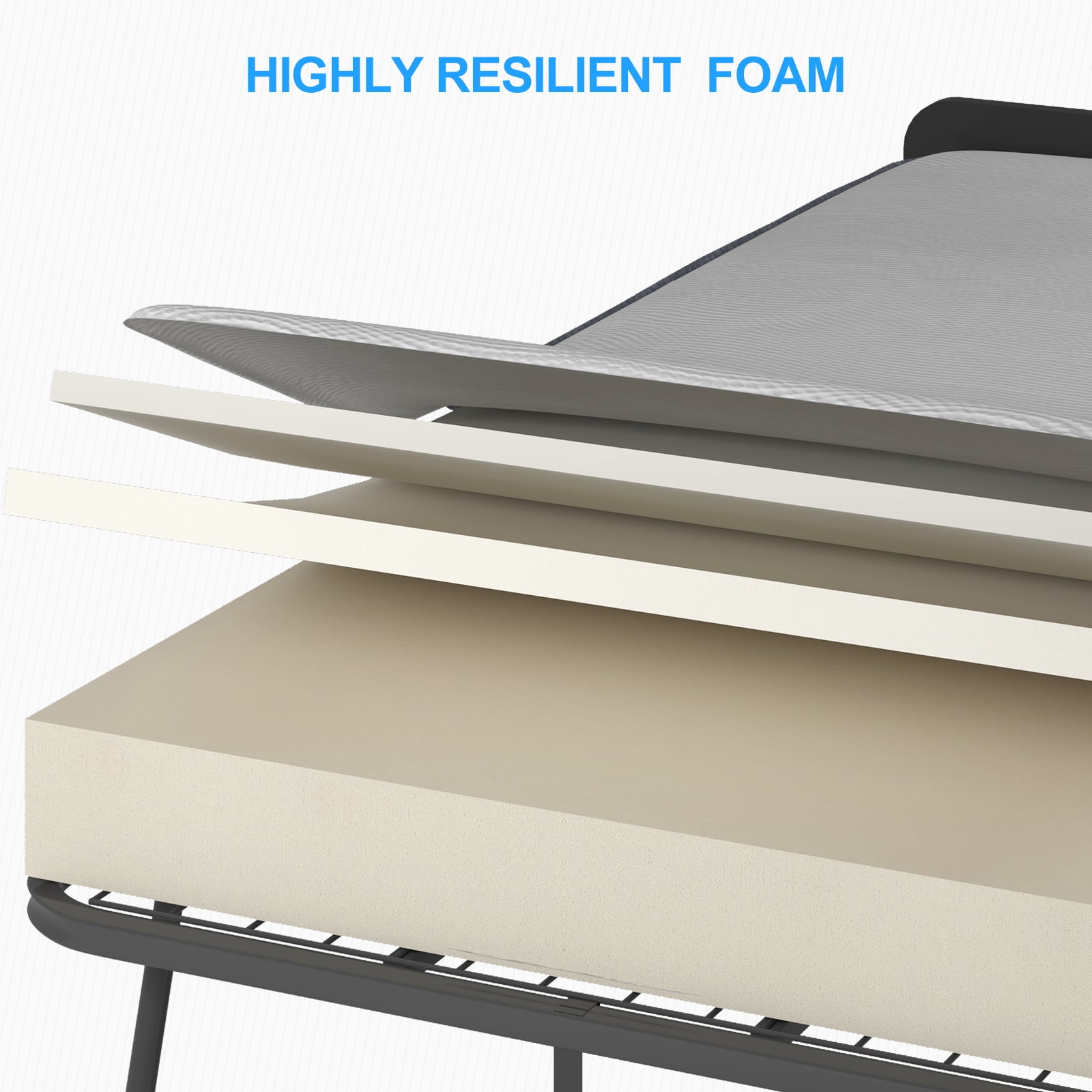Puremind Folding Bed with 5 Inch Foam Mattress Included, 75" x 31" Rollaway Bed Twin Size with Storage, Space-Saving Temporary Bed with  Lockable Rollers for Guests and Families