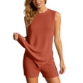 thumbnail image 3 of CAIXIA 2 Piece Sets for Women Summer, Sweater Set Sleeveless Tunic Top and Shorts Beach Vacation Sets Tracksuits, 3 of 6