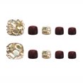 thumbnail image 4 of 24PCS Faux Ongles Pleins Strass Conception Courte Pleine Couverture Faux Ongles, 4 of 5