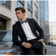 thumbnail image 2 of HBDesign Men's Camo Bow Tie Adjustable Regular Fit for Formal Business & Parties(Purple), 2 of 4